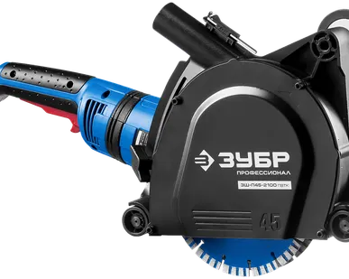 фото Штроборез ЗУБР ЗШ-П45-2100 ПВТК, без аккумулятора, 2100 Вт синий/черный