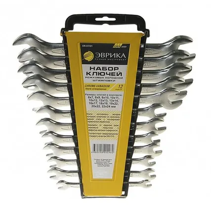 Фото №0 Набор ключей рожковых 6-24мм 12пр ЭВРИКА ER-51121