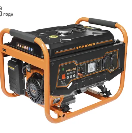 Фото №0 Бензиновый электрогенератор Carver PPG-3900, 2.9/3.2 кВт, 220 В, стартер ручной, бак 15 л