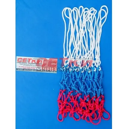 Фото №0 Сетка для баскетбольного кольца, диаметр 3,1 мм, «Триколор», цветная