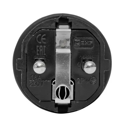 Фото №2 Вилка угловая с кольцом 230В 2P+PE 16А IP44 каучук Basic EKF RPS-017-16-230-44