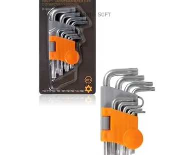 фото AIRLINE AT-9-23 Набор Г-образных ключей TORX с отв. коротких