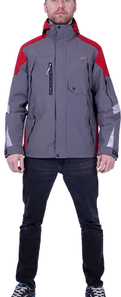 Фото №0 Куртка-штормовка РЕСПЕКТ, серый-красный