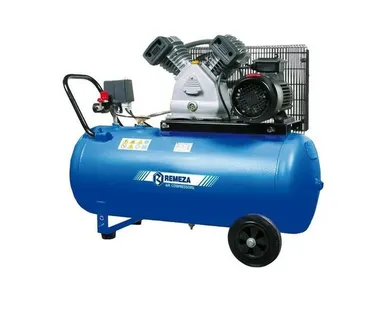 фото Компрессор масляный ременной 380В 2,2кВт, 100л 420 л/мин, 10 атм ресивер, REMEZA