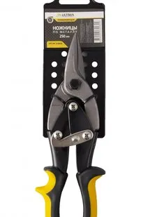 фото Ножницы по металлу, 250 мм, пряморежущие, обрезиненные рукоятки Ultima (Ультима)