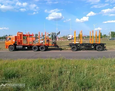 фото Сортиментовоз КАМАЗ 65115-3094-23 с ОМТЛ-70 на заднем свесе
