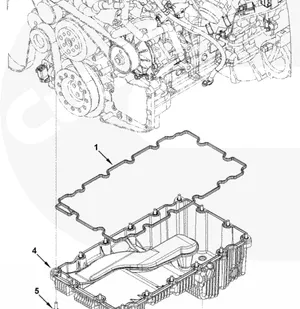 фото Прокладка поддона масляного 28V (1 масл. канал) дв. Cummins ISF3.8 4995750