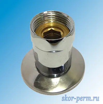 Фото №4 Соединение прямое 1&quot;х1&quot; гайка/штуцер с отражателем для полотенцесушителя