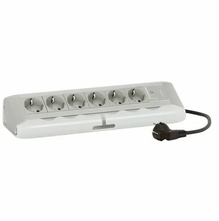 Фото №0 Настольный блок 6-и местн., с з/к, с выкл. (алюминий)...