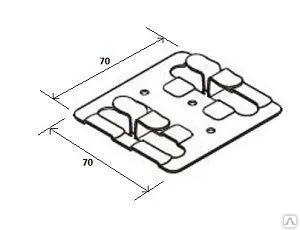 Фото №0 Кляммер рядовой( крепеж) - 70х70х10 (4мм) S-1.2мм