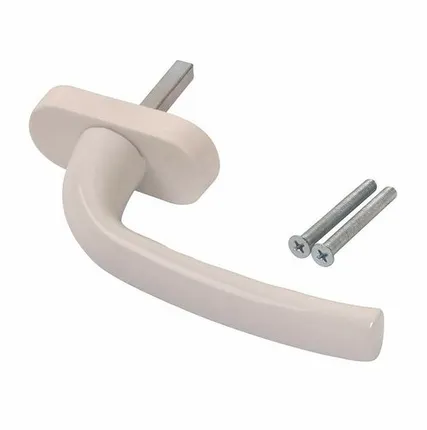 Фото №0 Ручка оконная алюминиевая MEGA штифт 37 мм, 2 винта, белый, RAL9016