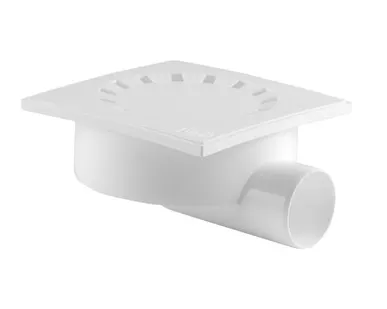 фото Трап горизонтальный решетка пластик ВК ПП 150/150х50, короб, белый,РТП