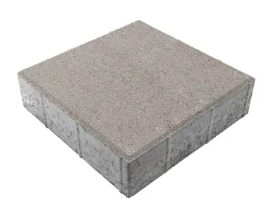 фото Тротуарная плитка Берит Квадрат Серая 300х300х80 на сером цементе