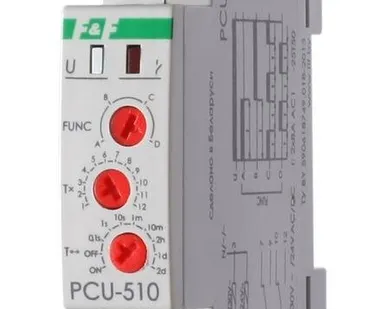 фото Реле времени PCU-510 (многофункц. 230В 2х8А 2перекл. IP20 монтаж на DIN-рейке) F&F EA02.001.009