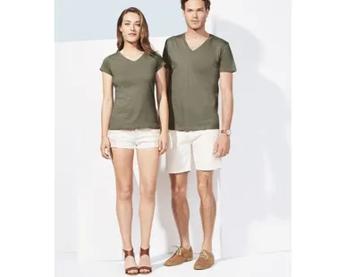 фото Футболка женская c V-образным вырезом MOON 150, темно-синяя (кобальт)