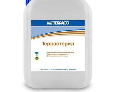 фото Грунтовка по минеральным основаниям ТЕРРАССТЕРИЛ 5кг, биоцидный очищающий
