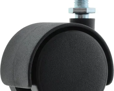 фото Колесо мебельное TECH-KREP Колесная опора поворотная Tech-KrepD40мм М8, без тормоза, с резьбой, черный нейлон 148468