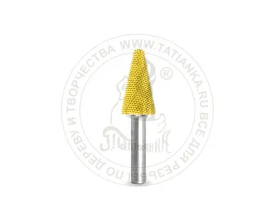 фото 6T12-40 - Конус, Ø хвостовика 6мм, Ø фрезы X 12,7мм, L фрезы 25,4мм (fine/желт)