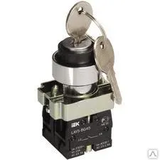 фото Переключатель LAY5-BG45 на 2 положения с ключом без фиксации BSW80-BG-2-K02