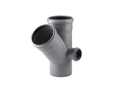 фото Крестовина двухплоскостная 110/110 (45°) правая 50 (87.5°) для внутренней канализации РосТурПласт