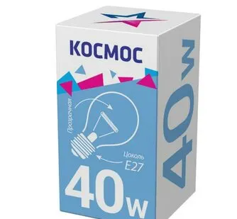 фото Лампа накаливания 40Вт A50/A55 прозрачная E27 230В КОСМОС LKsmSt55CL40E27v2