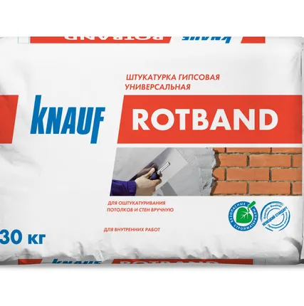 Фото №0 Штукатурная смесь гипсовая РОТБАНД 30кг./для стен и потолков д/внутр.работ