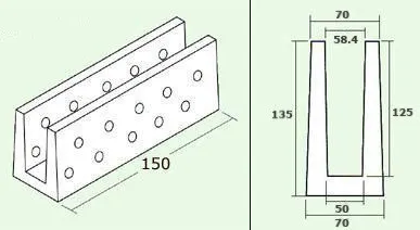 фото Лоток дренажный междупутный (Тип II) МПЛ-1,25д