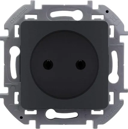 Фото №0 Механизм розетки 1-м СП Inspiria 16А IP20 250В 2P антрацит Leg 673713