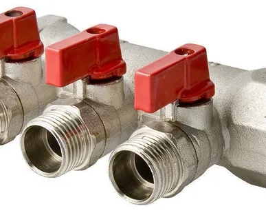 фото Коллектор 2 вых.х3/4"х1/2" нар. с отсечн кранами Valtec