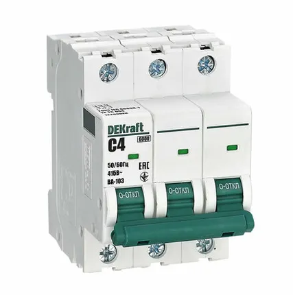 Фото №0 DEKraft Авт. выкл. 3Р 4А х-ка C ВА-103 6кА нов.