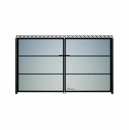 Фото №0 Ворота поликарбонат прямой вензель