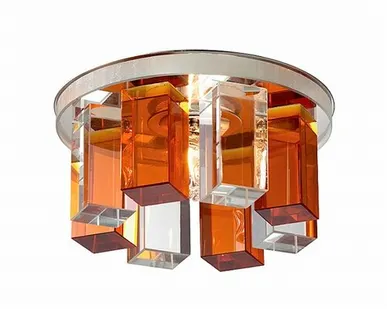 фото Светильник встраиваемый G9 369353 хром/прозрачно-янтарный NOVOTECH