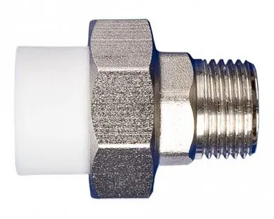 фото Муфта ПП разъемная НР 20х1/2", MeerPlast / Муфта разъем. PPRC с НР 20х1/2 MeerPlast