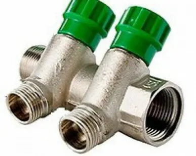 фото Коллектор с регул вентил 1"х1/2"- 2 вых Valtec