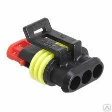 фото Колодка 3pin 282087-1 в сборе с проводом 19см