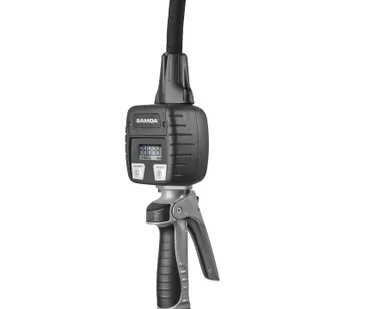 фото Раздаточный пистолет для масла с цифровым счетчиком, гибкий наконечник 90°, ручной каплеотсекатель