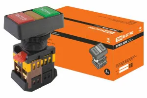 Фото №0 Кнопка РPВВ-30N "Пуск-Стоп" d30мм неон/230В 1з+1р TDM