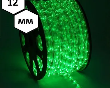 фото Дюралайт LED-2W-12mm-Green (зелёный) 100м.