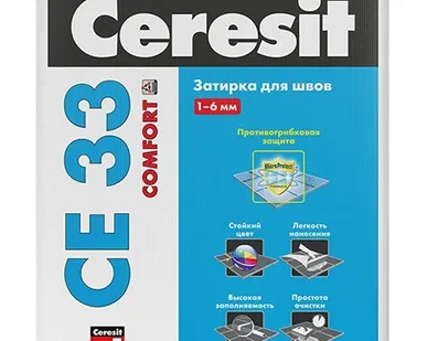 фото Затирка Ceresit СЕ 33 Comfort Серая 25кг