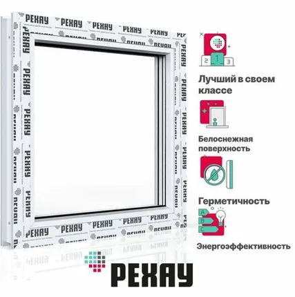 Фото №0 REHAU Пластиковое окно РЕХАУ BLITZ глухое, 600х600 мм (ВхШ) с учетом подставочного профиля, двухкамерное белое
