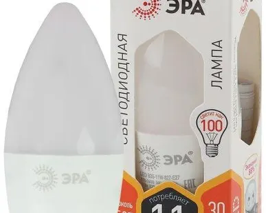 фото Лампа светодиодная B35-11W-827-E27 свеча 880лм ЭРА Б0032981