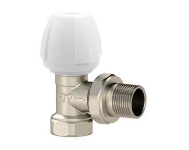 фото Вентиль ЭКО для радиатора угловой, латунь 1/2", никель, РТП