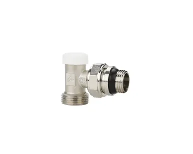 фото Клапан запорный радиаторный угловой 1/2" x 3/4" н.р.-н.р. Varmega VM10212 с самоуплотняющимся полусгоном