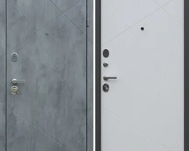 фото Входная дверь Дуэт Б Бетон темный-белый матовый АСД