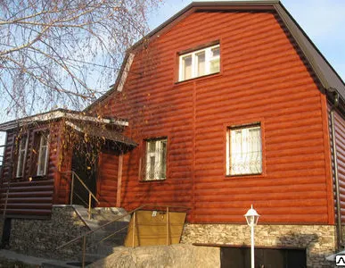 фото Сайдинг металлический, "Блок-хаус", темное бревно