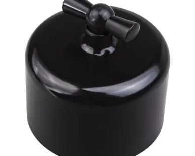 фото Выключатель проходной 1-кл. R пластик черн. Bironi R1-211-23