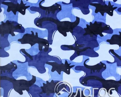 фото Трикотаж костюмный велсофт набив RH 26/021 150 см, синий