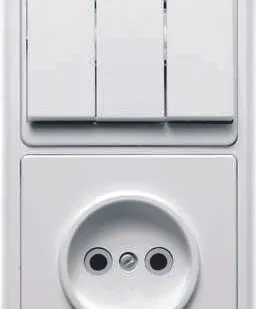 фото Блок БКВР-039 Бэлла (3-кл. выкл. + розетка) Кунцево 5839