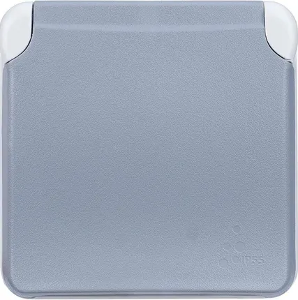 Фото №2 Розетка 1-м СП Plexo 16А IP55 2P+E с заземл. с крышкой немецк. стандарт безвинт. клеммы механизм сер. Leg 069570