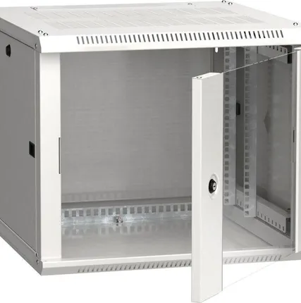 Фото №0 Шкаф 19дюйм LINEA W 9U 600х600мм настен. стекл. дверь RAL7035 ITK LWR3-09U66-GF
